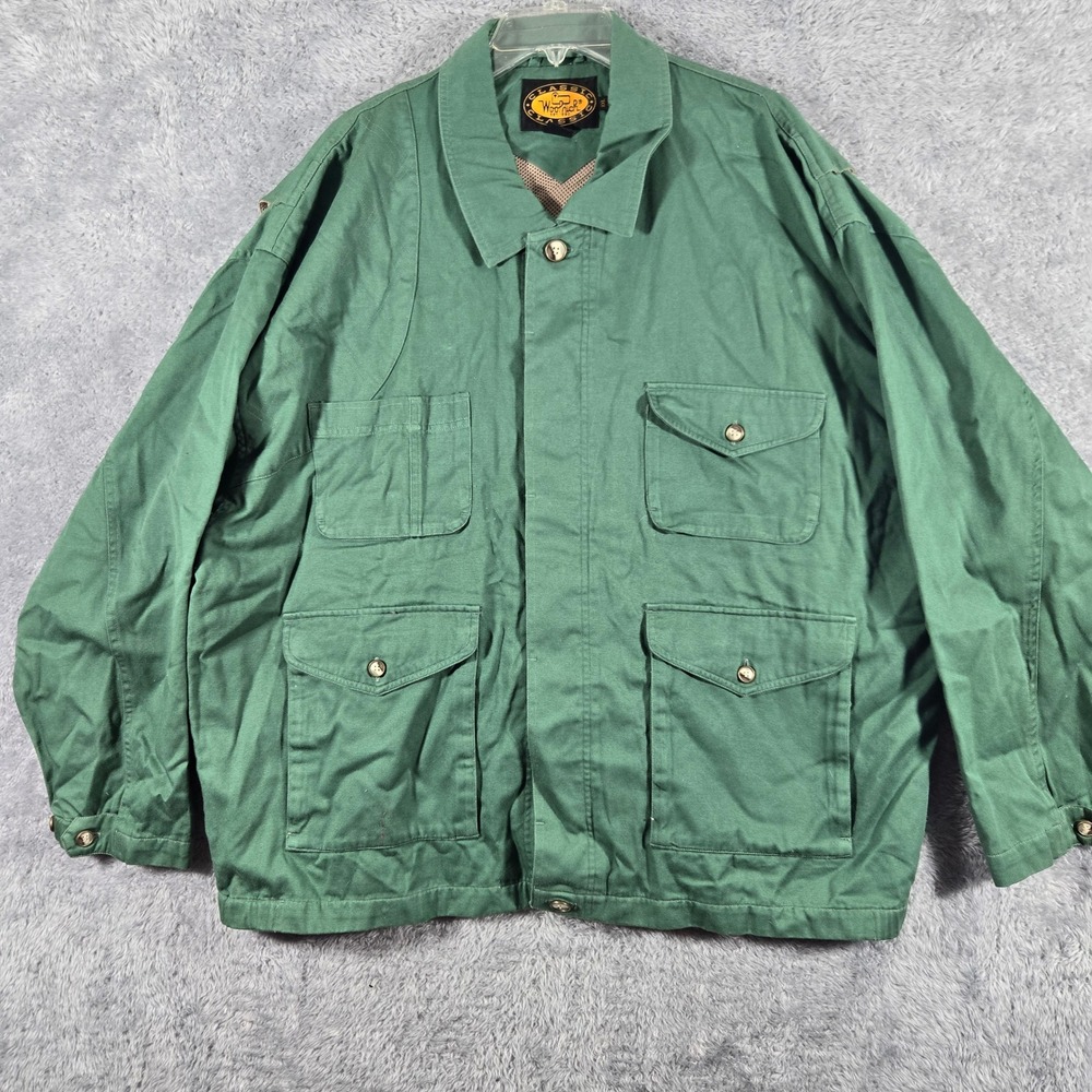 Woolrich Classic Mens XXL Green Cotton Canvas Field Jacket Utility Vented Coat
